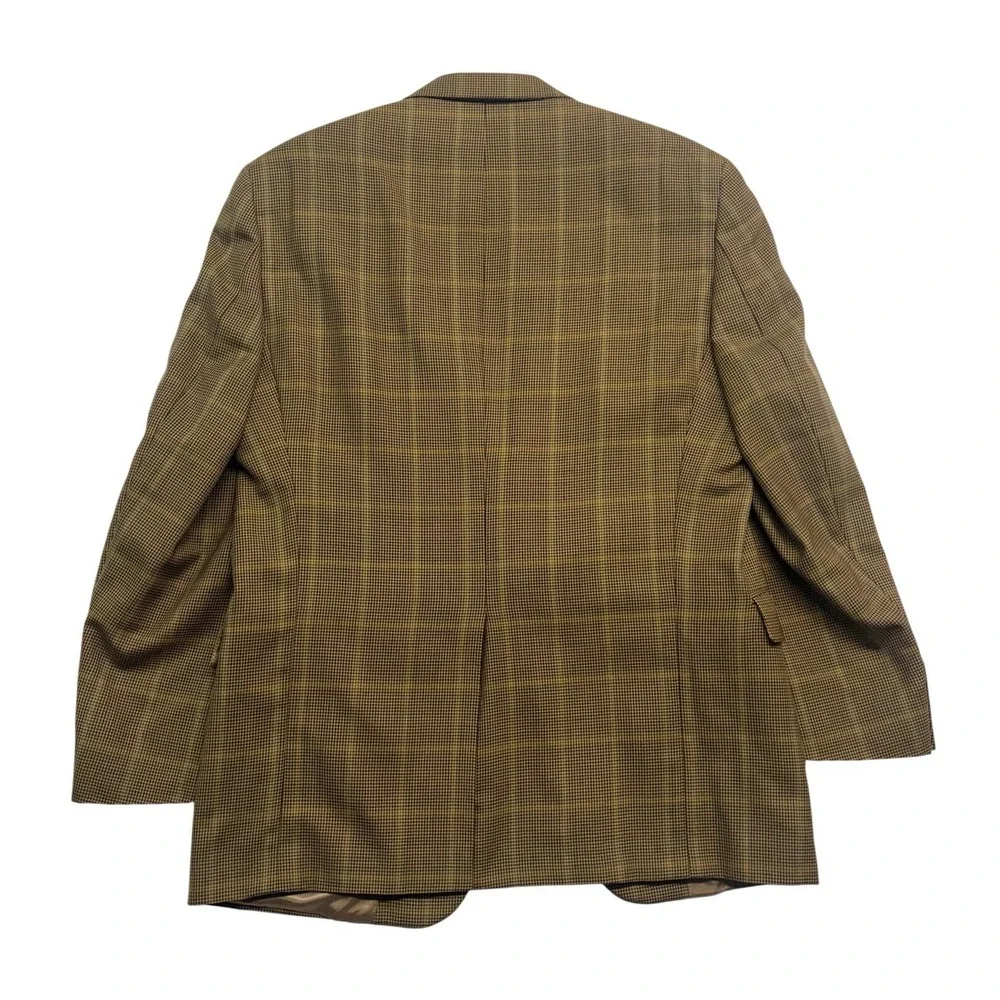 Hart Schaffner Marx 42R Brown Houndstooth Windowpane Blazer Jacket‎ Sport Coat